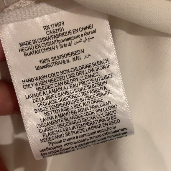 Tie-front Silk Top In Gardenia - Picture 5 of 5